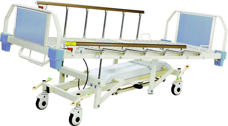4 عملکرد تخت بیمارستانی هیدرولیک با ریل های آلومینیومی آلیاژی
