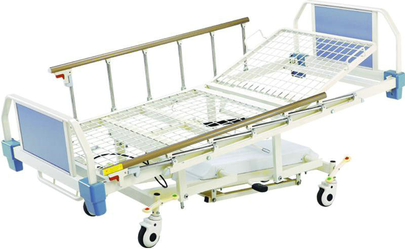 4 عملکرد تخت بیمارستانی هیدرولیک با ریل های آلومینیومی آلیاژی